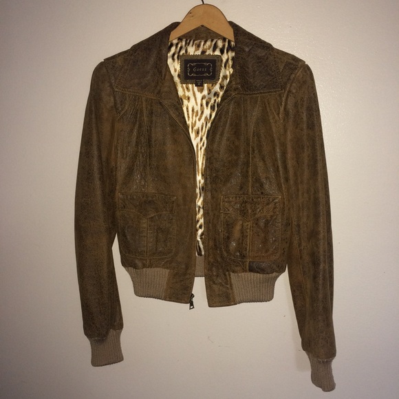 Guess Jackets & Blazers - Guess Super Soft Brown Genuine Leather Jacket